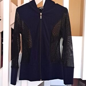 Anatomie Navy Jersey Mesh Hoodie 2tone blue/black  szS Excellent Condition